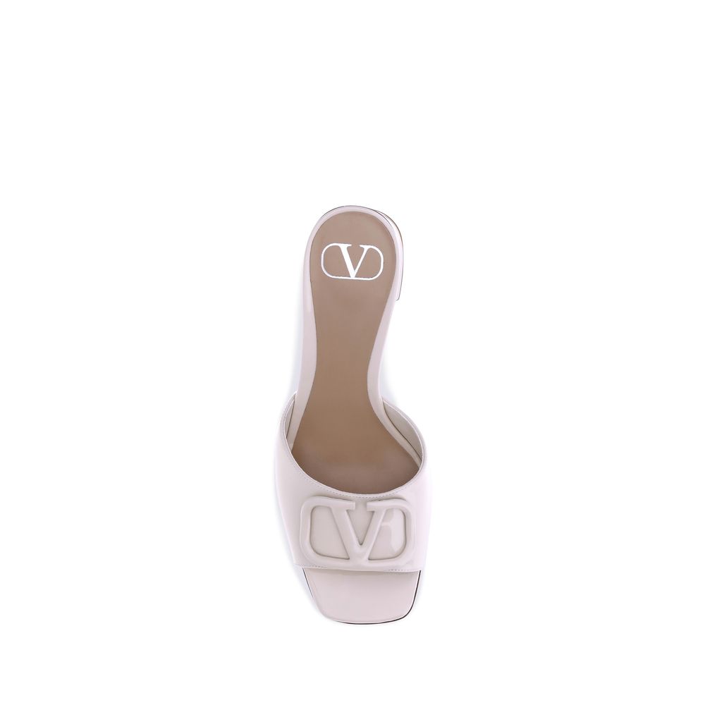 Valentino Garavani Cream Calf Leather Bos Taurus Flat Sandals | Regal Royce