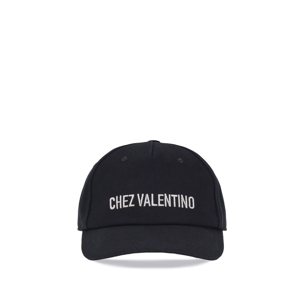 Valentino Garavani Black Cotton Cap (Baseball Hat) | Regal Royce