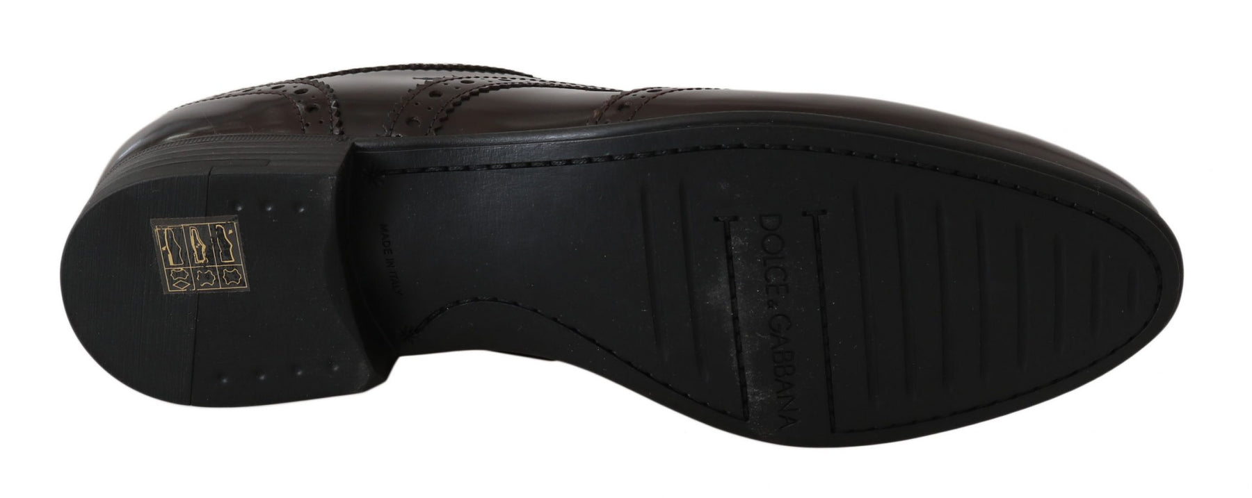 Dolce & Gabbana Brown Leather Broques Oxford Wingtip Shoes | Regal Royce