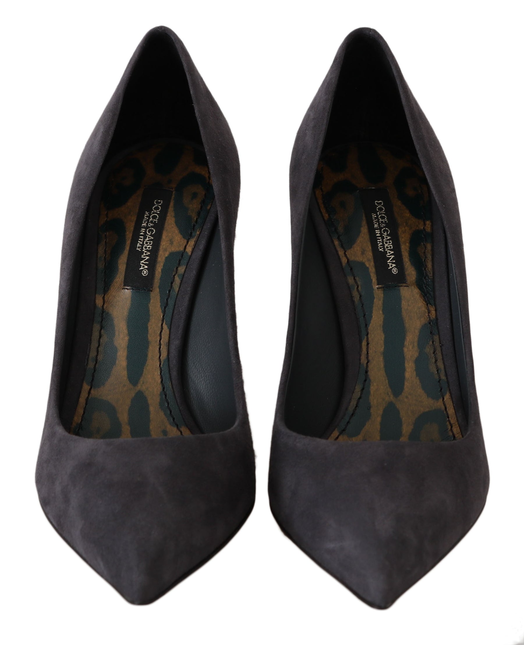 Dolce & Gabbana Gray Suede Leather Stiletto  Shoes Heels | Regal Royce