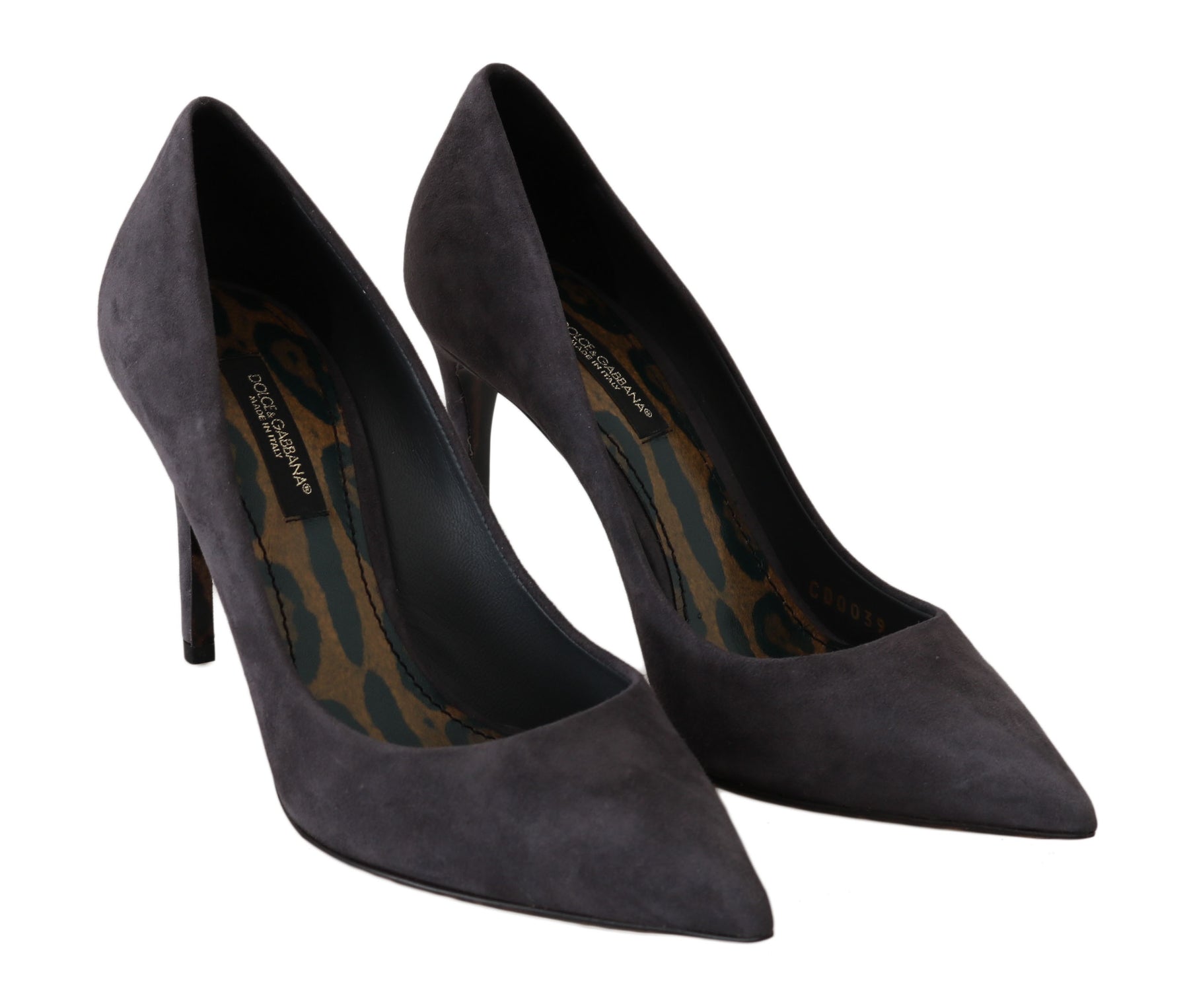 Dolce & Gabbana Gray Suede Leather Stiletto  Shoes Heels | Regal Royce