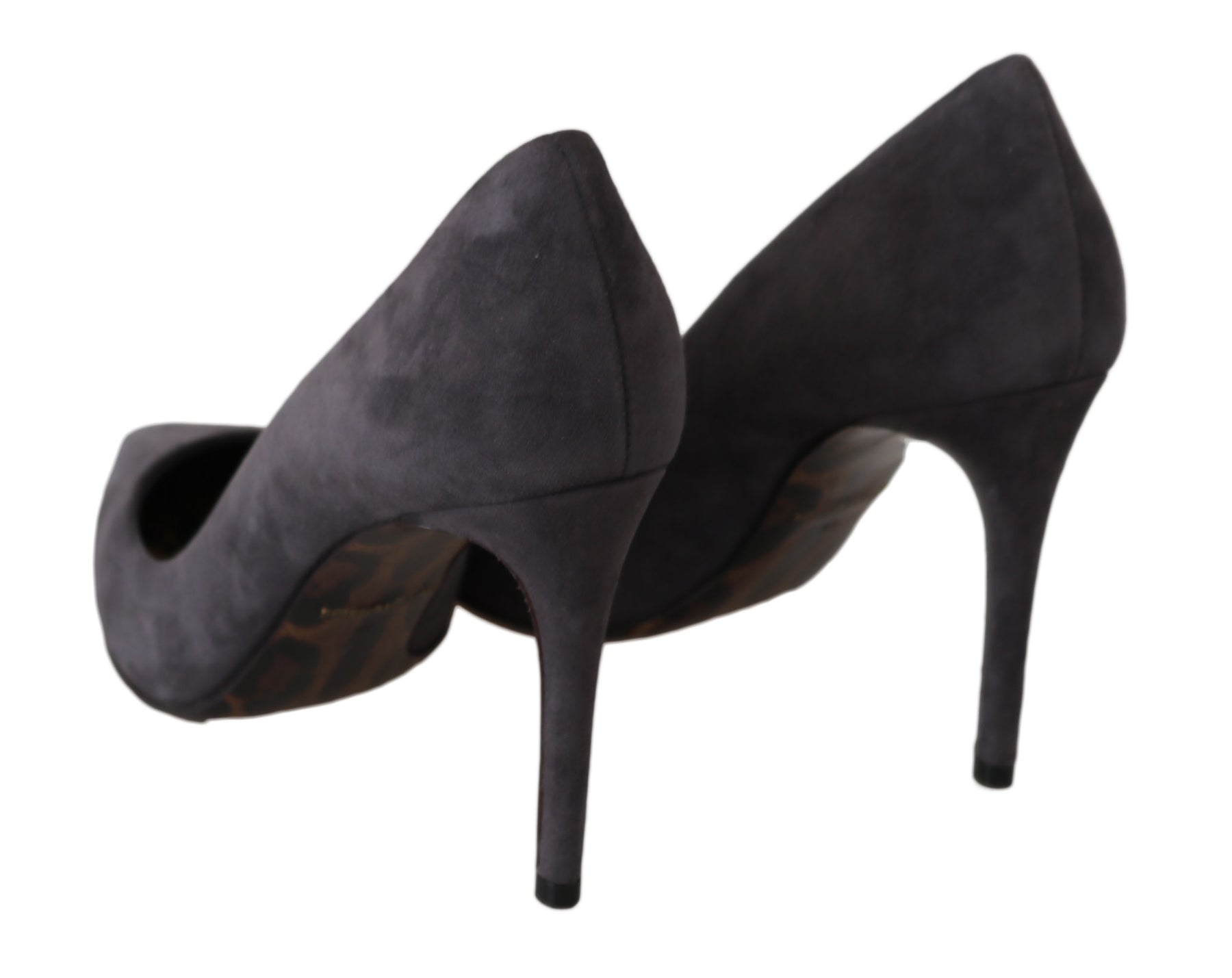 Dolce & Gabbana Gray Suede Leather Stiletto  Shoes Heels | Regal Royce