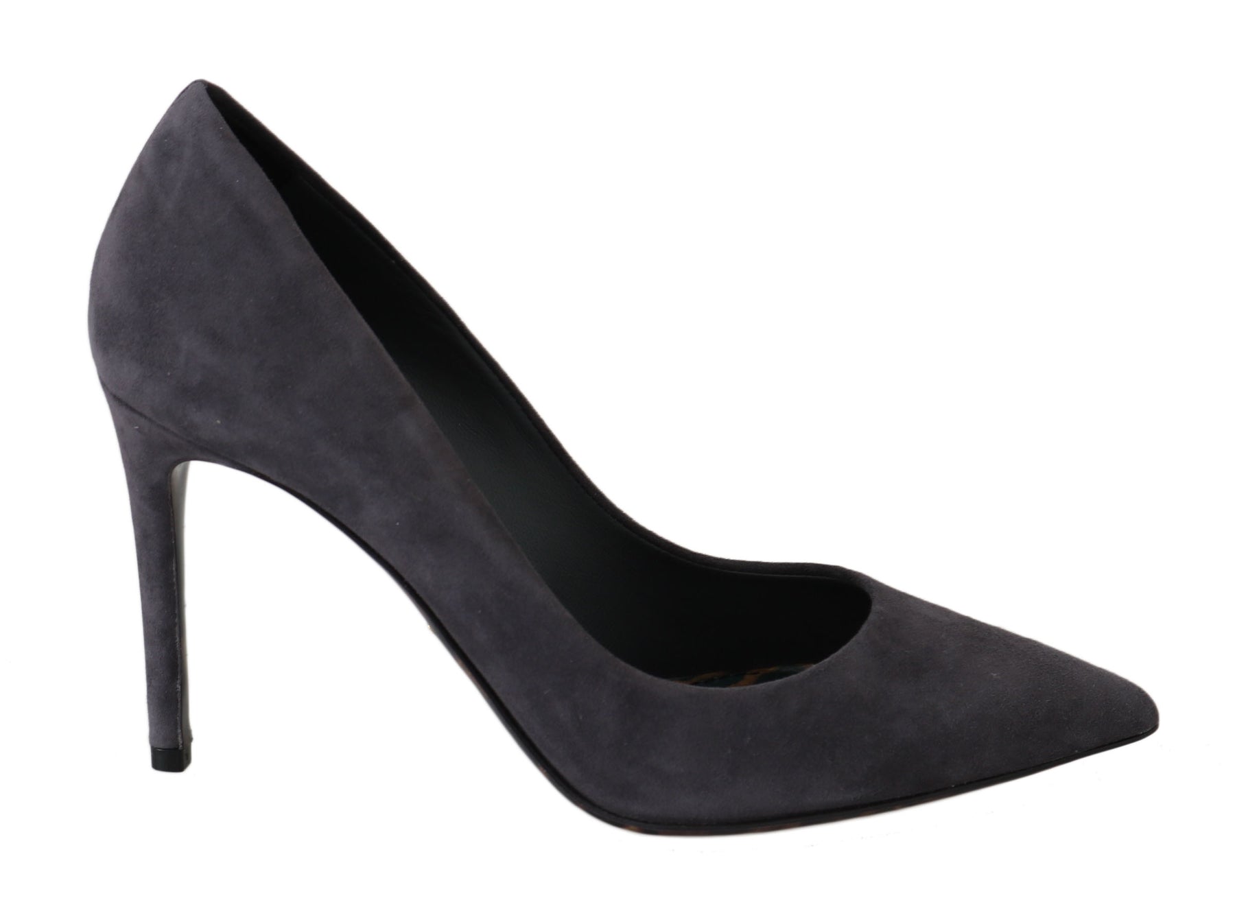 Dolce & Gabbana Gray Suede Leather Stiletto  Shoes Heels | Regal Royce