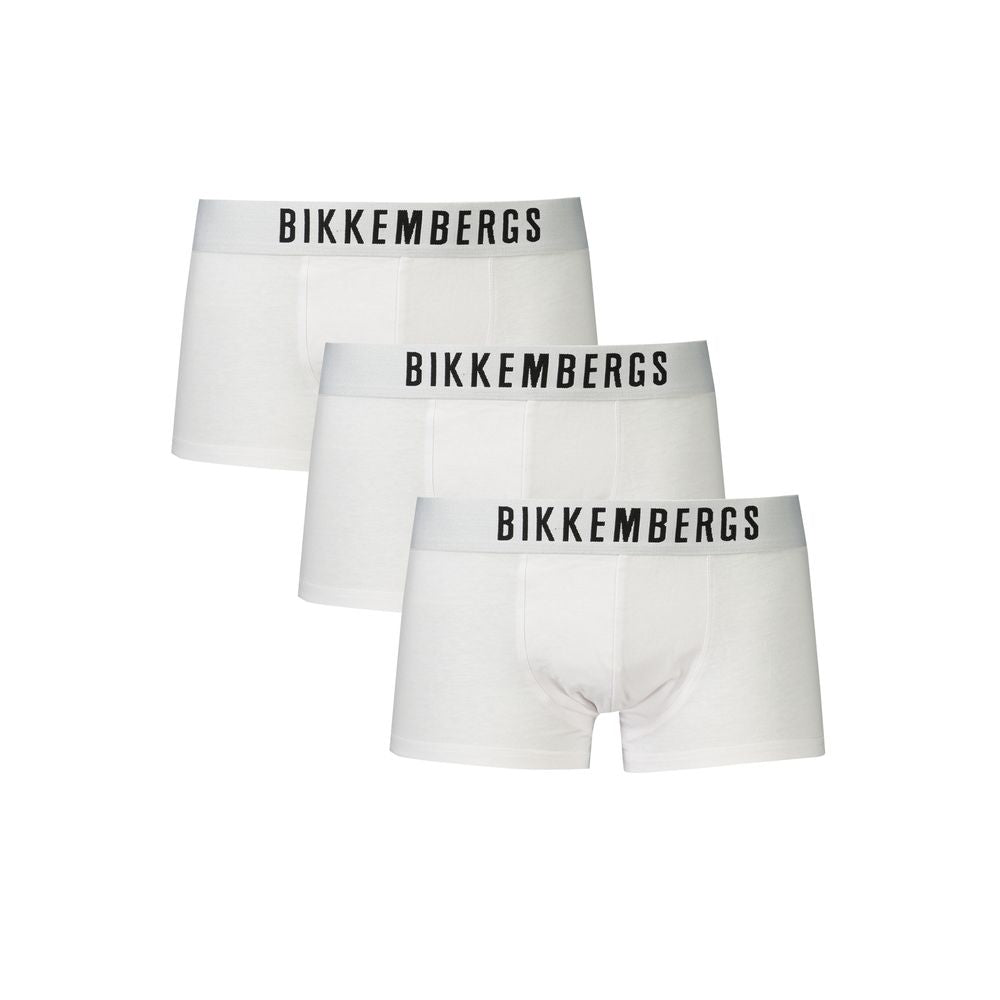 Bikkembergs White Polyester Men Boxer | Regal Royce