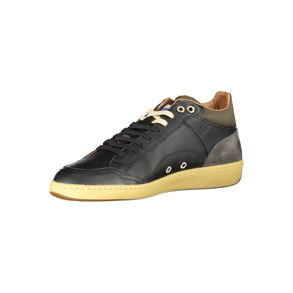 Blauer Black Leather Men Sneaker | Regal Royce