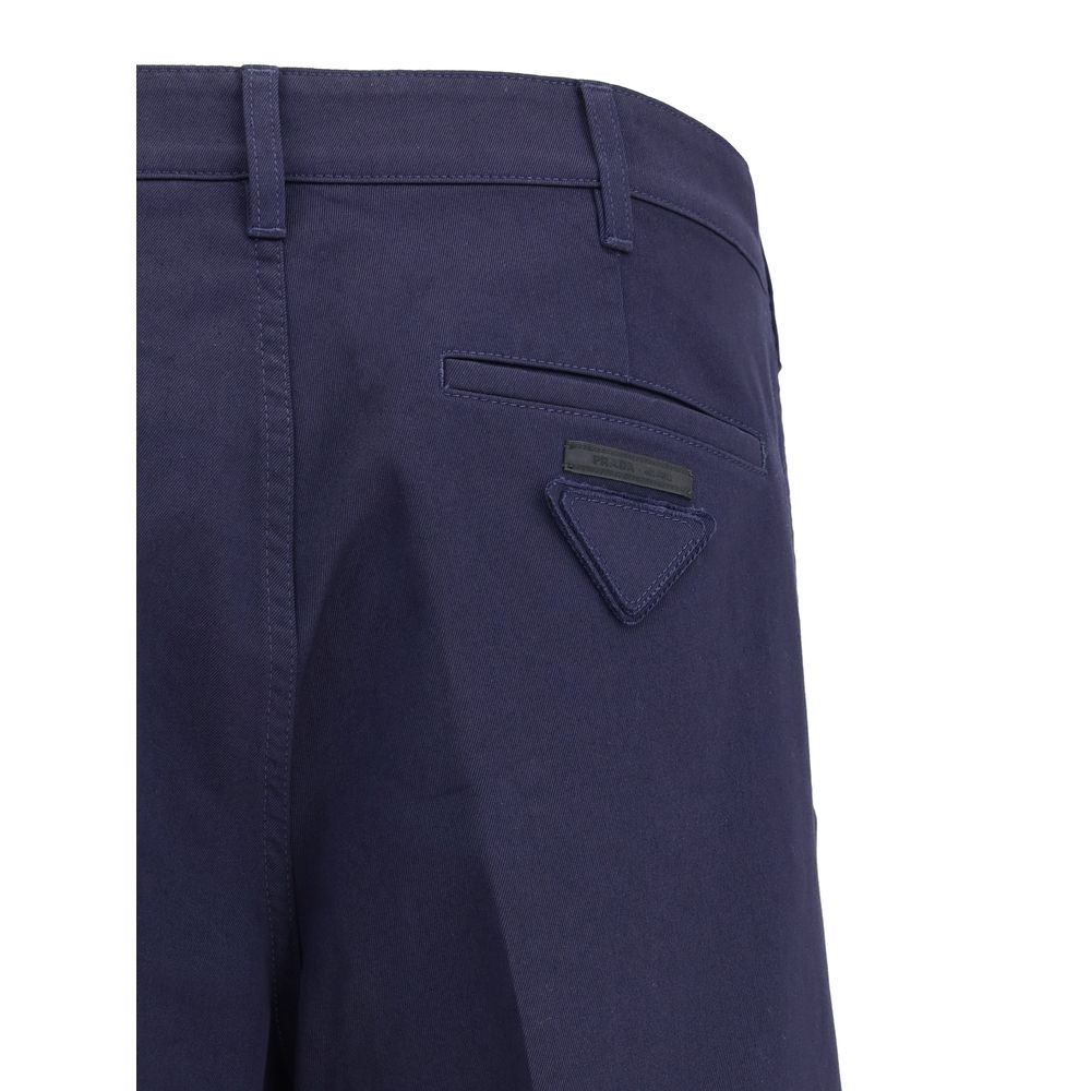 Prada Blue Cotton Chino Pants | Regal Royce