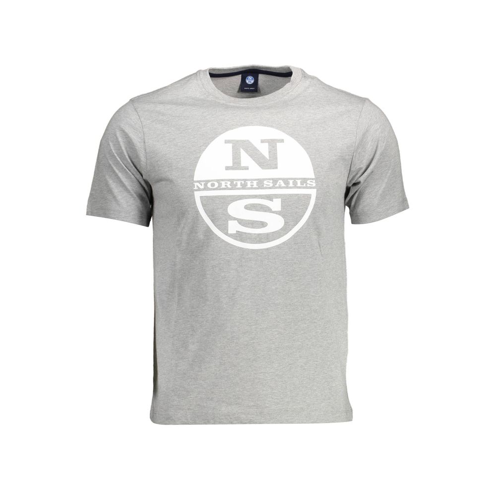 North Sails Gray Cotton Men T-Shirt | Regal Royce