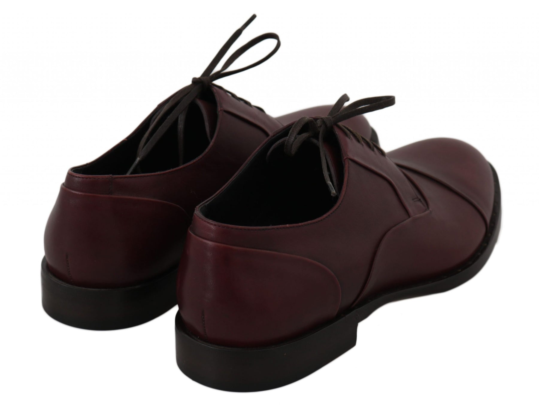 Dolce & Gabbana Red Bordeaux Leather Derby Formal Shoes | Regal Royce