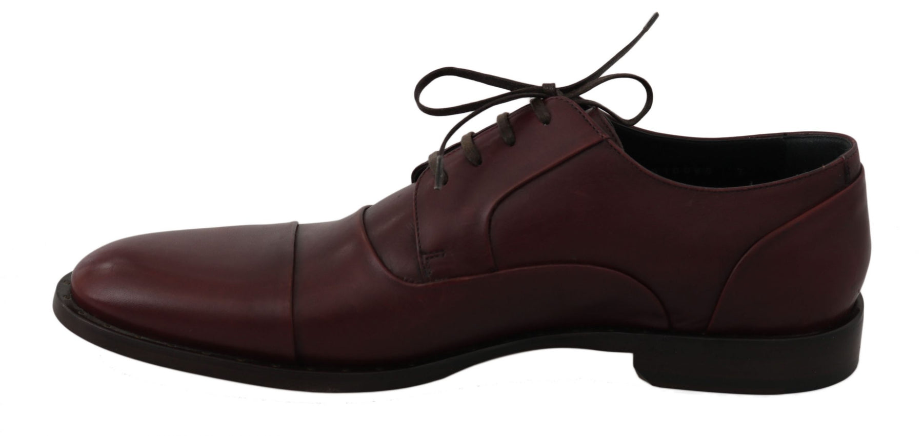 Dolce & Gabbana Red Bordeaux Leather Derby Formal Shoes | Regal Royce
