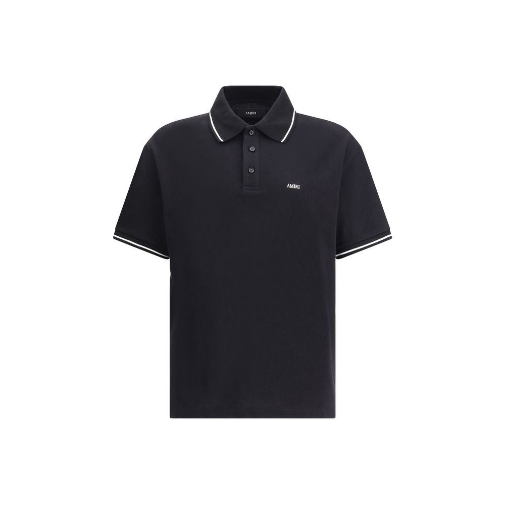 Amiri Black Cotton Polo T-Shirt | Regal Royce