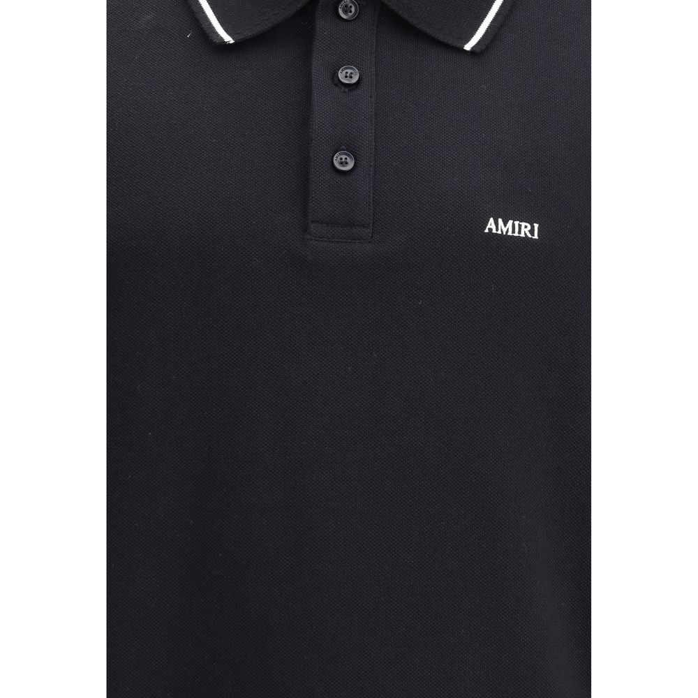 Amiri Black Cotton Polo T-Shirt | Regal Royce