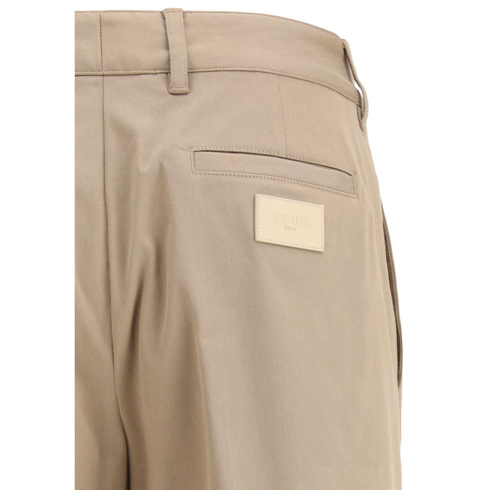 Fendi Brown Cotton Casual Pants | Regal Royce