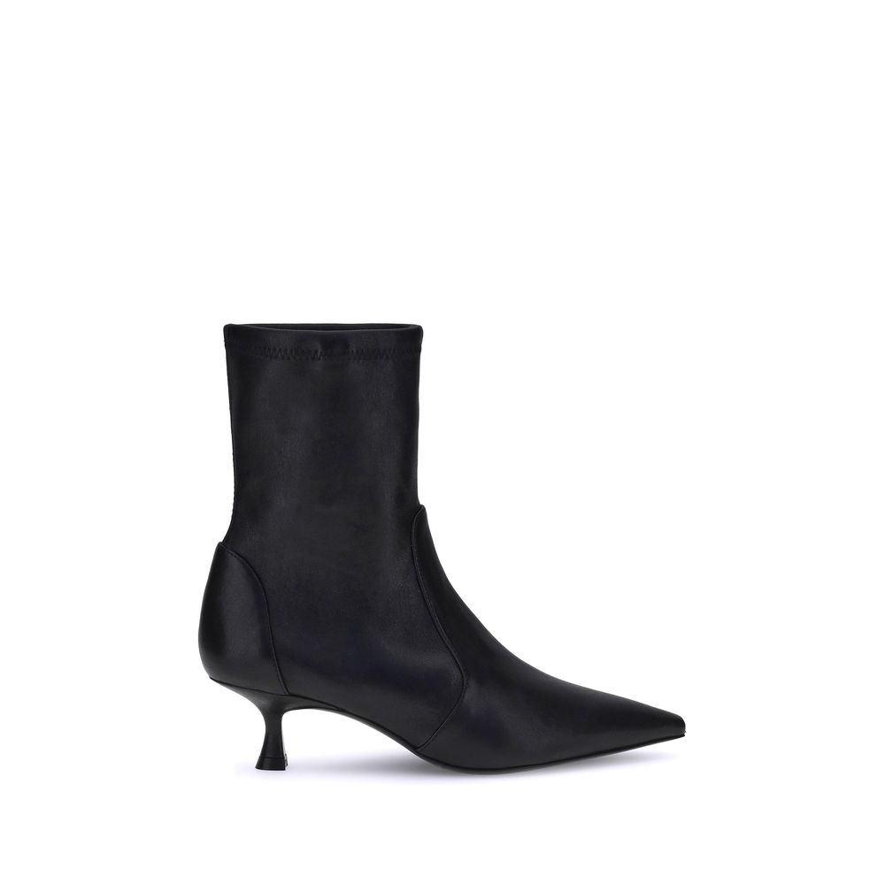 Stuart Weitzman Black Calf Leather Bos Taurus Ankle Boots | Regal Royce