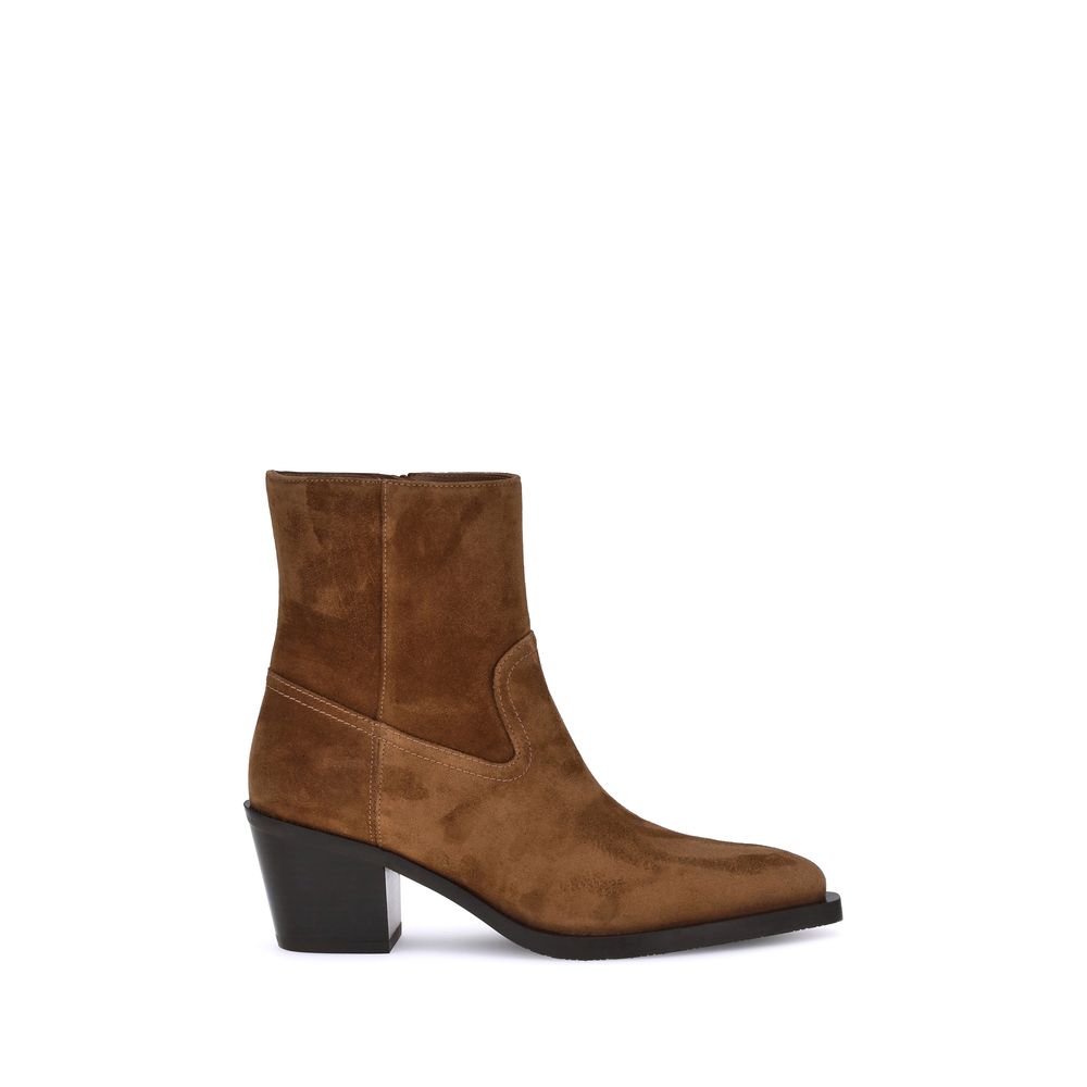 Stuart Weitzman Brown Calf Leather Bos Taurus Ankle Boots | Regal Royce
