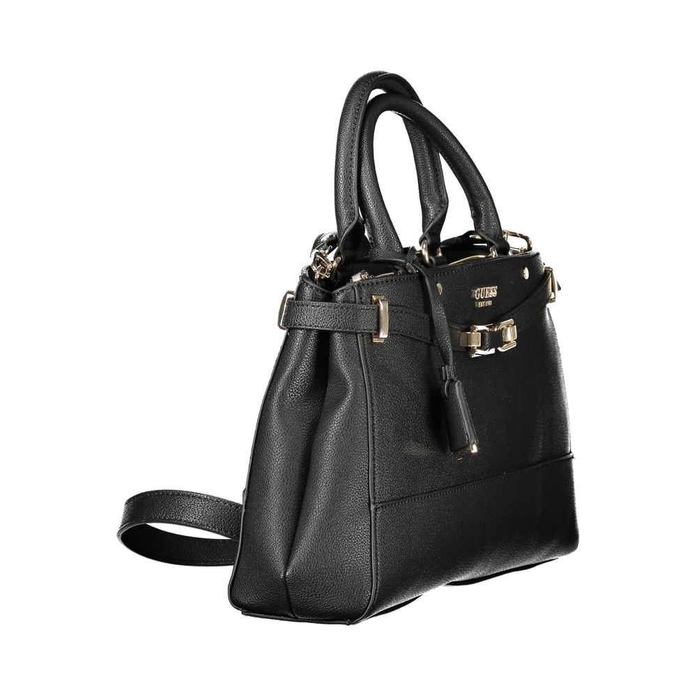 Guess Jeans Black Polyurethane Women Handbag | Regal Royce