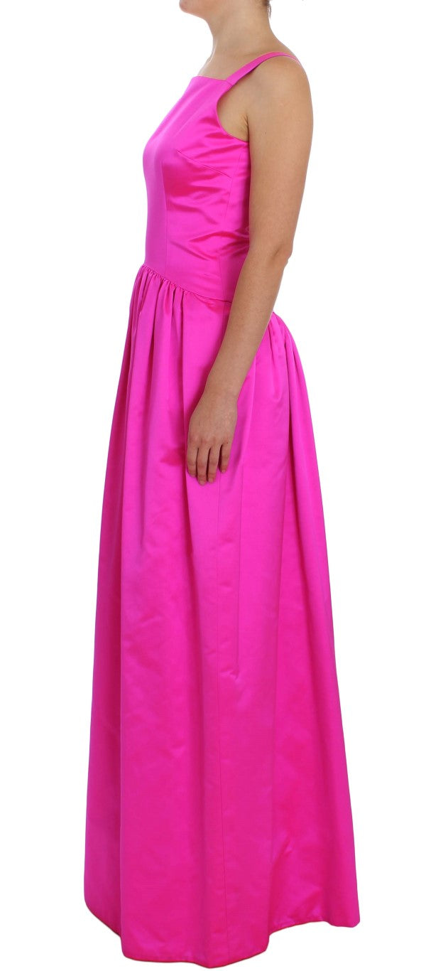 Dolce & Gabbana Pink Silk Long Sheath Ball Gown Dress | Regal Royce
