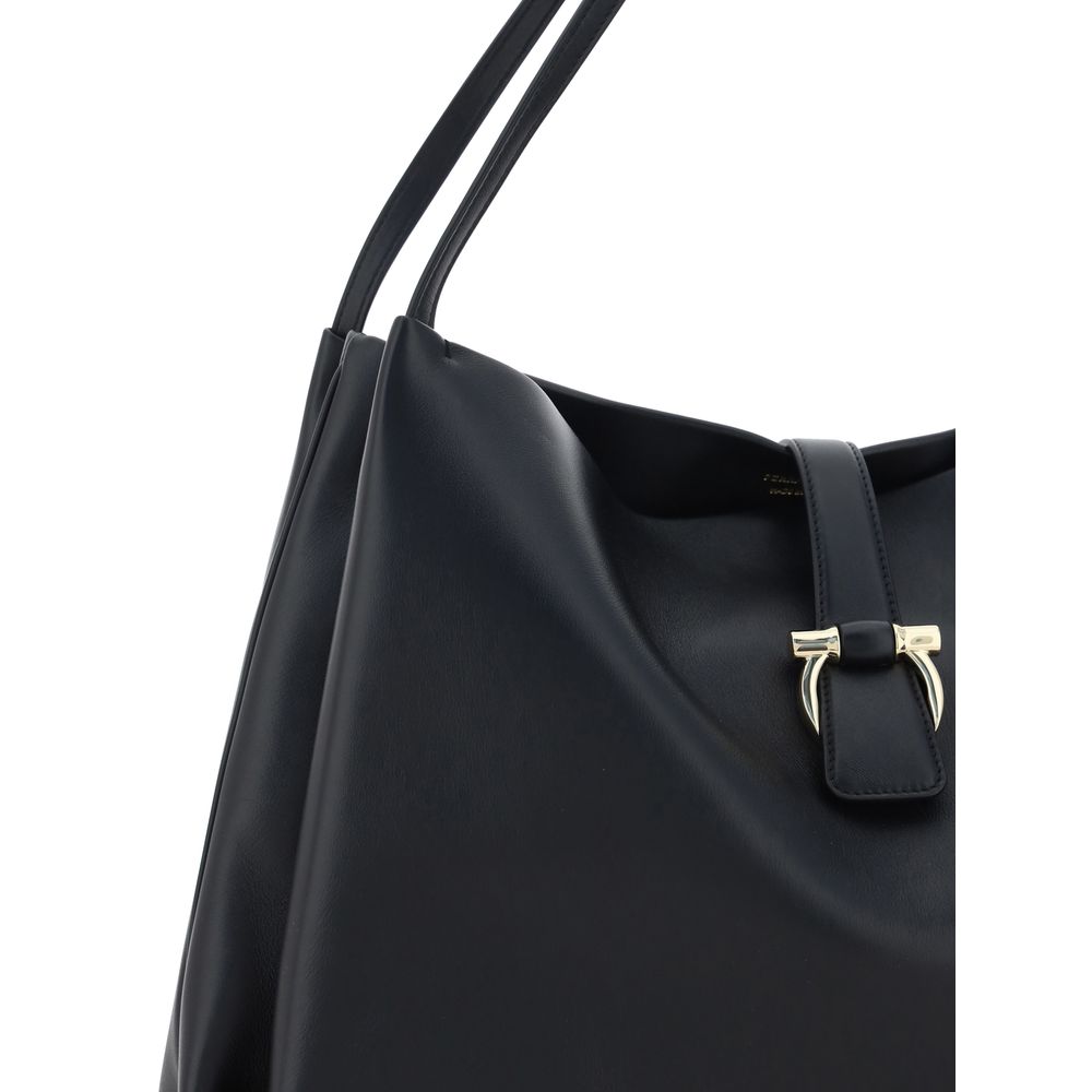 Ferragamo Black Calf Leather Bos Taurus Handbag | Regal Royce
