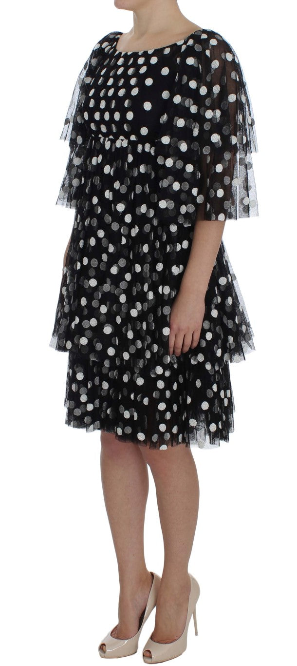 Dolce & Gabbana Black White Polka Dotted Ruffled Dress | Regal Royce