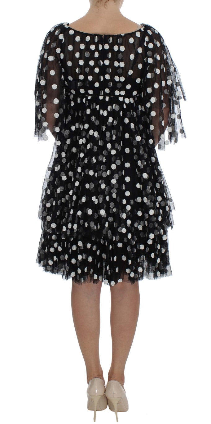 Dolce & Gabbana Black White Polka Dotted Ruffled Dress | Regal Royce