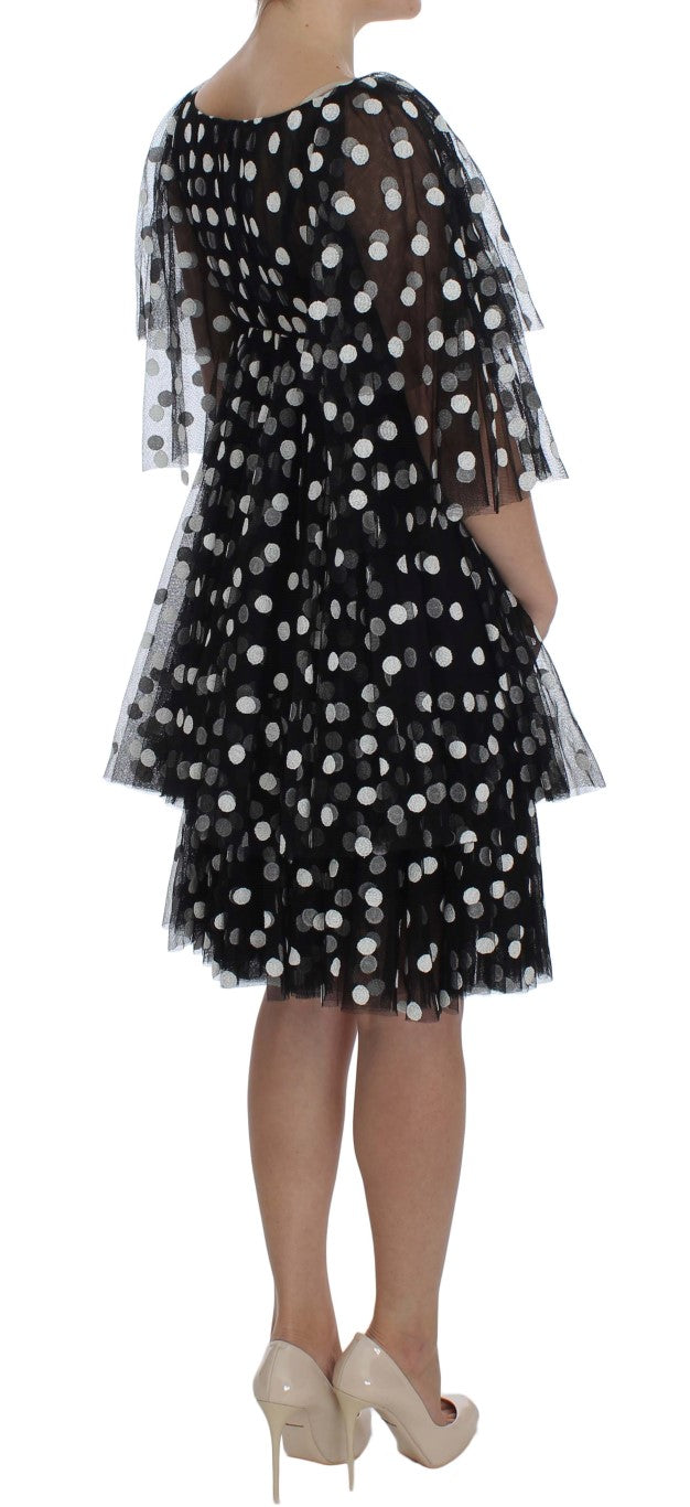 Dolce & Gabbana Black White Polka Dotted Ruffled Dress | Regal Royce