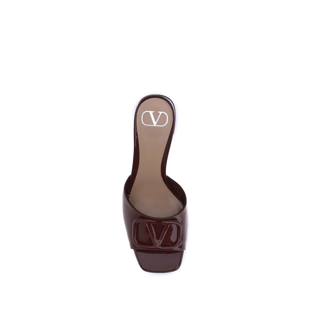Valentino Garavani Bordeaux Calf Leather Bos Taurus Flat Sandals | Regal Royce