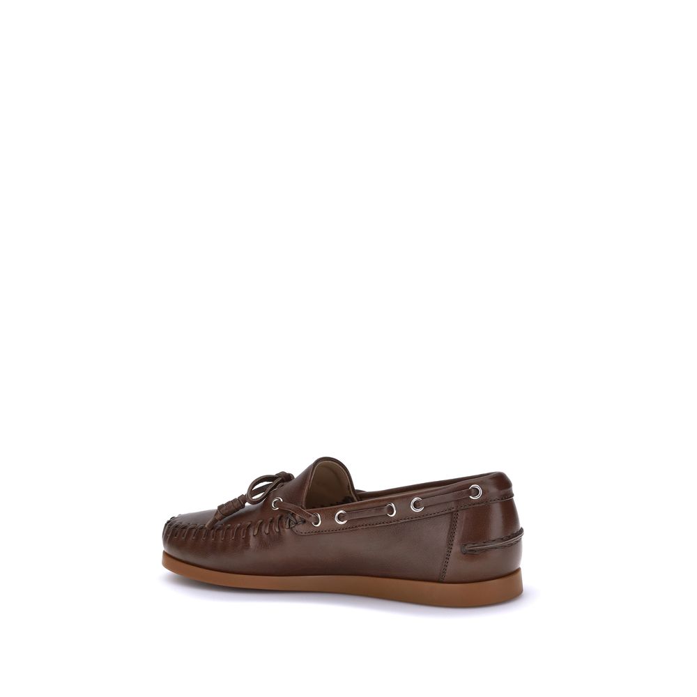 Valentino Garavani Brown Calf Leather Bos Taurus Slip-On Loafers | Regal Royce