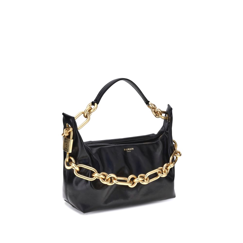 Balmain Black Calf Leather Bos Taurus Shoulder Bag | Regal Royce