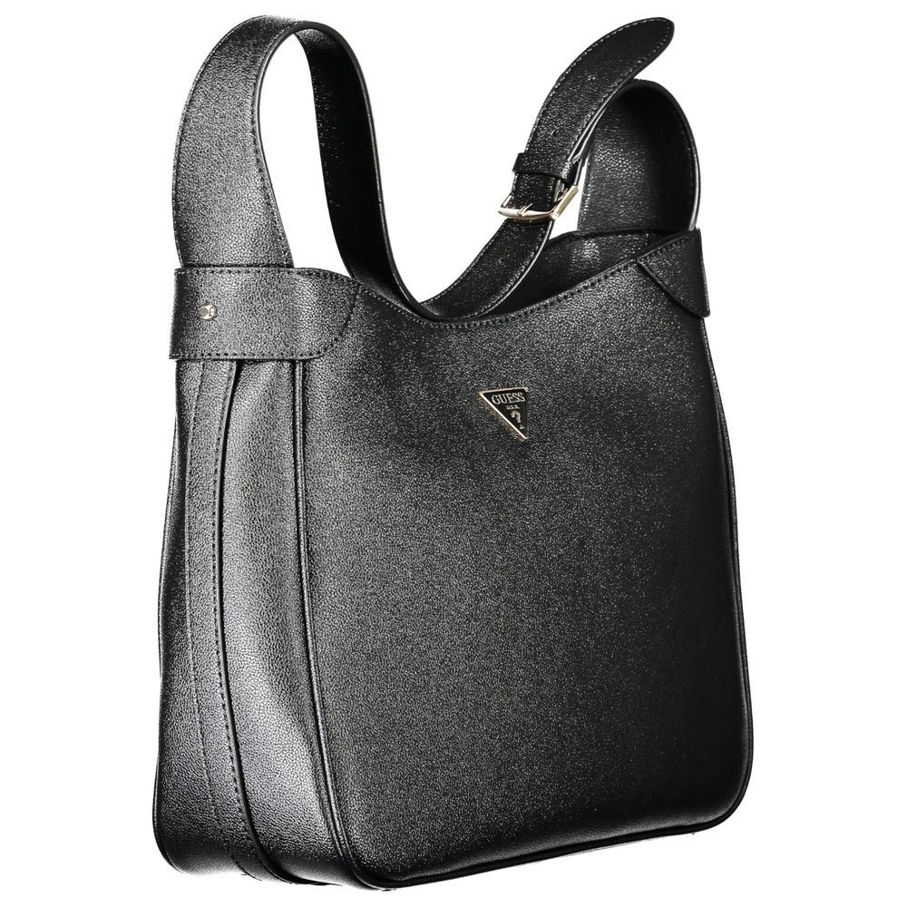 Guess Jeans Black Polyurethane Women Handbag | Regal Royce