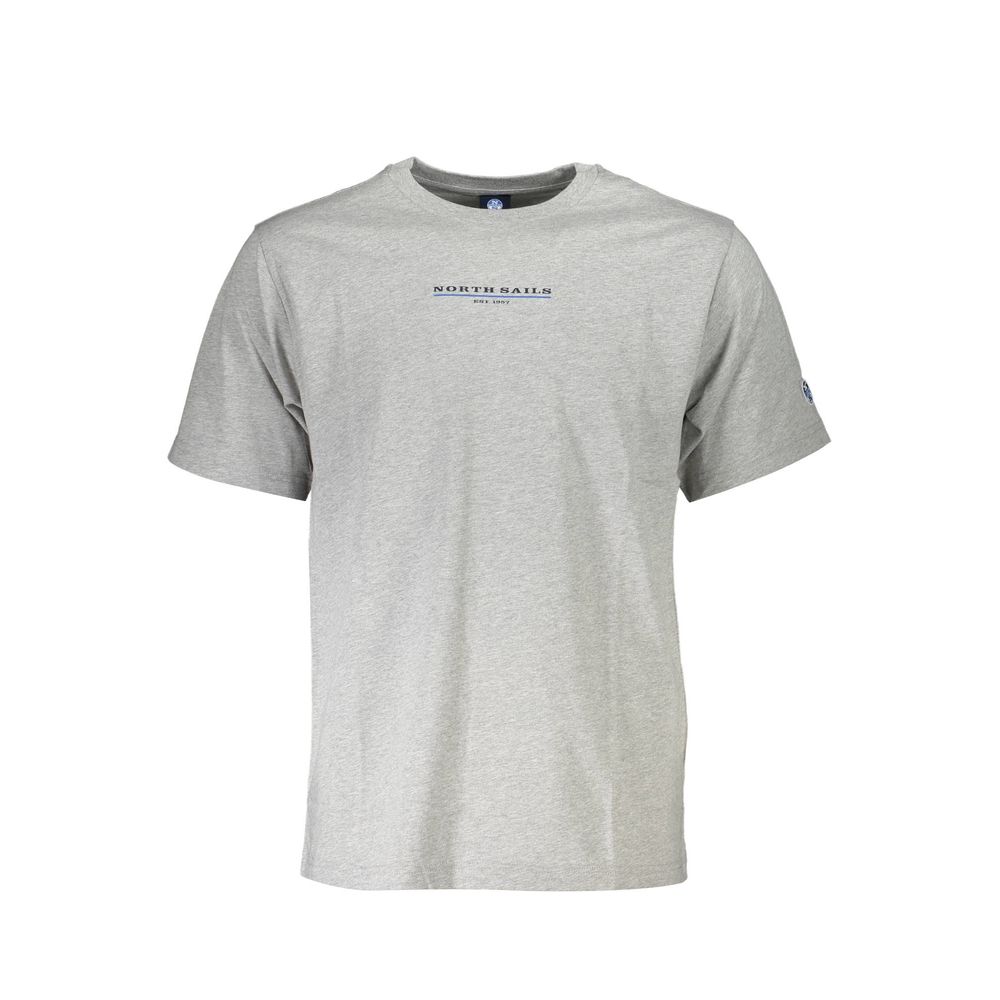 North Sails Grey Organic Cotton Men T-Shirt | Regal Royce