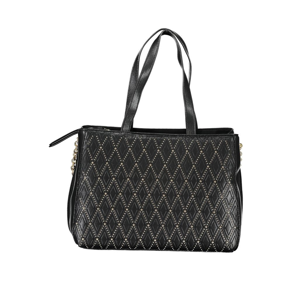 Mario Valentino Black Polyurethane Women Handbag | Regal Royce