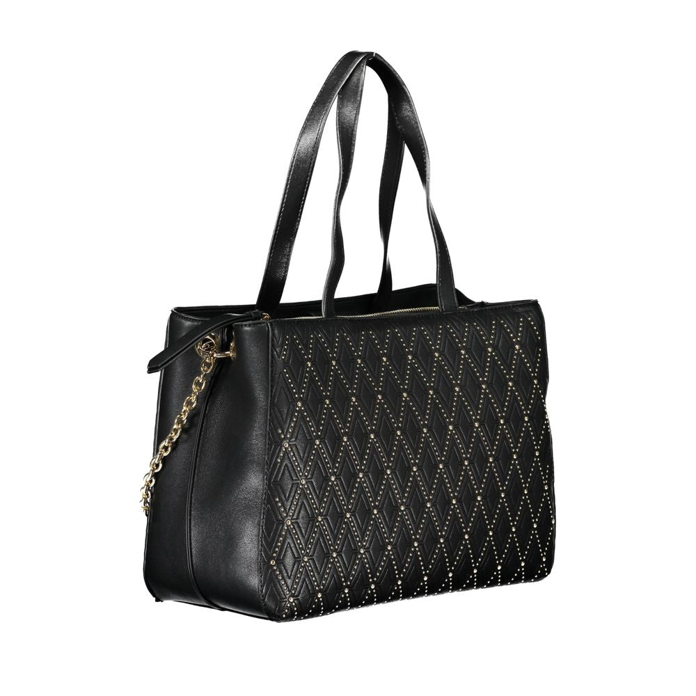 Mario Valentino Black Polyurethane Women Handbag | Regal Royce