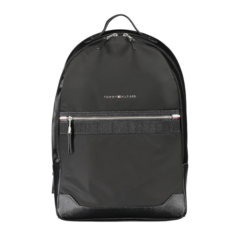 Tommy Hilfiger Black Polyester Men Backpack | Regal Royce