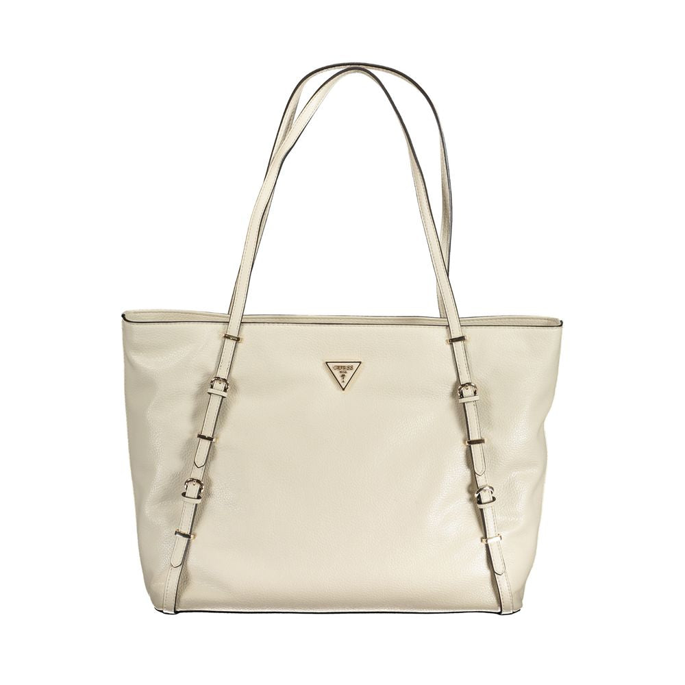 Guess Jeans Beige Polyurethane Women Handbag | Regal Royce