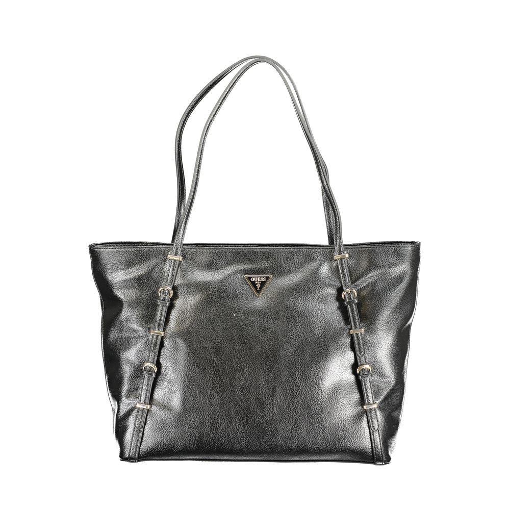 Guess Jeans Black Polyurethane Women Handbag | Regal Royce