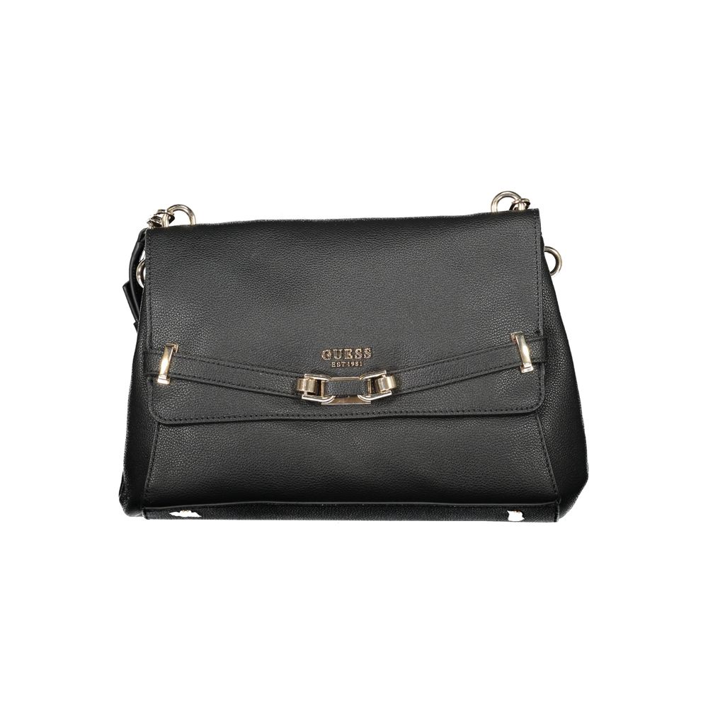 Guess Jeans Black Polyurethane Women's Handbag | Regal Royce