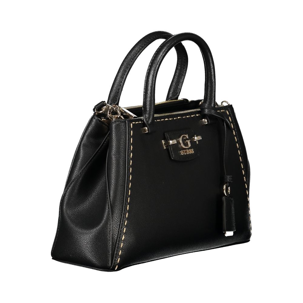 Guess Jeans Black Polyurethane Women Handbag | Regal Royce