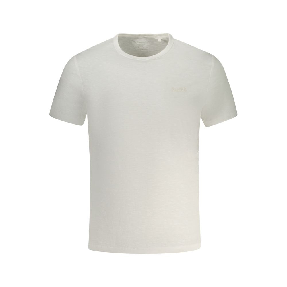 Guess Jeans White Cotton Men T-Shirt | Regal Royce