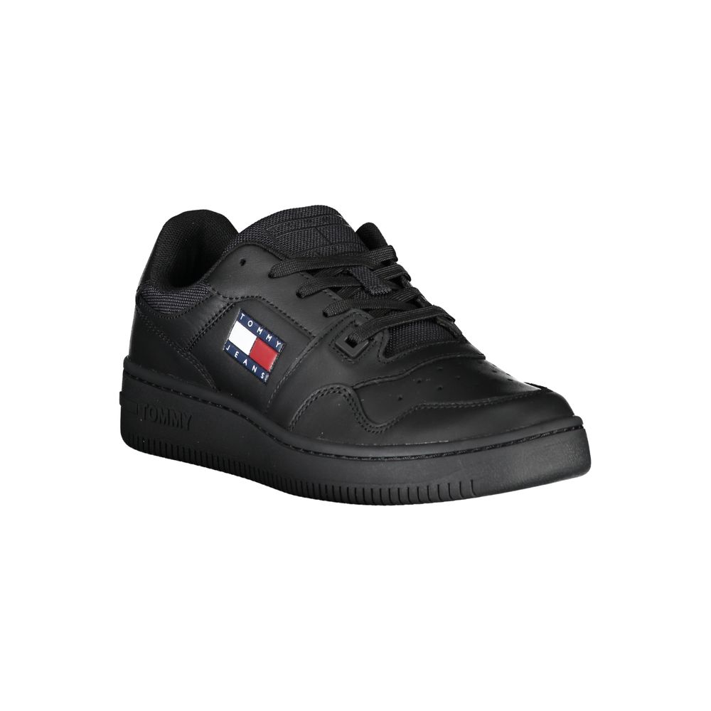 Tommy Hilfiger Black Leather Women Sneaker | Regal Royce