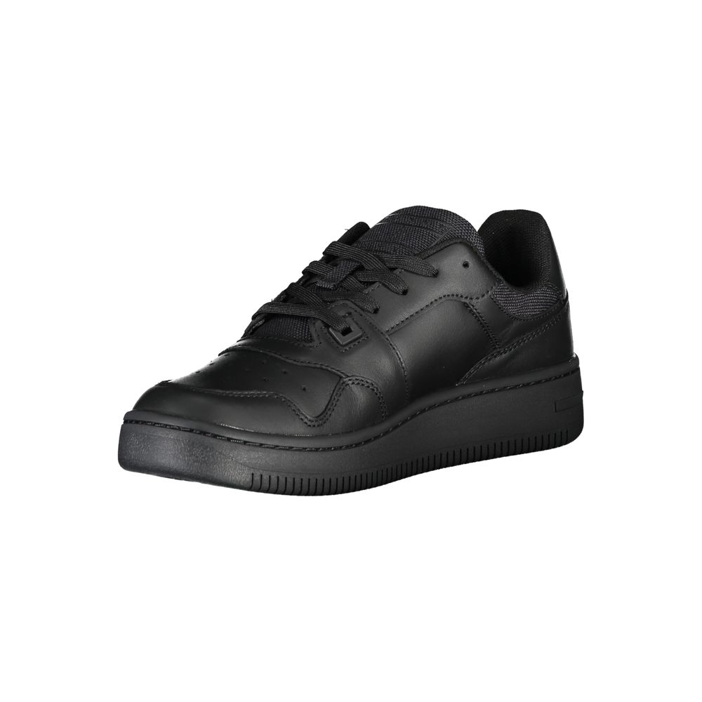 Tommy Hilfiger Black Leather Women Sneaker | Regal Royce