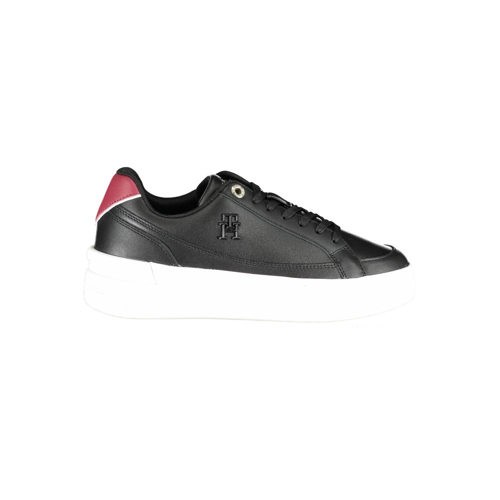 Tommy Hilfiger Black Leather Women Sneaker | Regal Royce