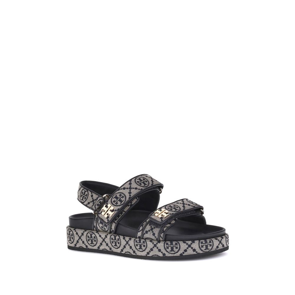 Tory Burch Blue Fabric Flat Sandals | Regal Royce