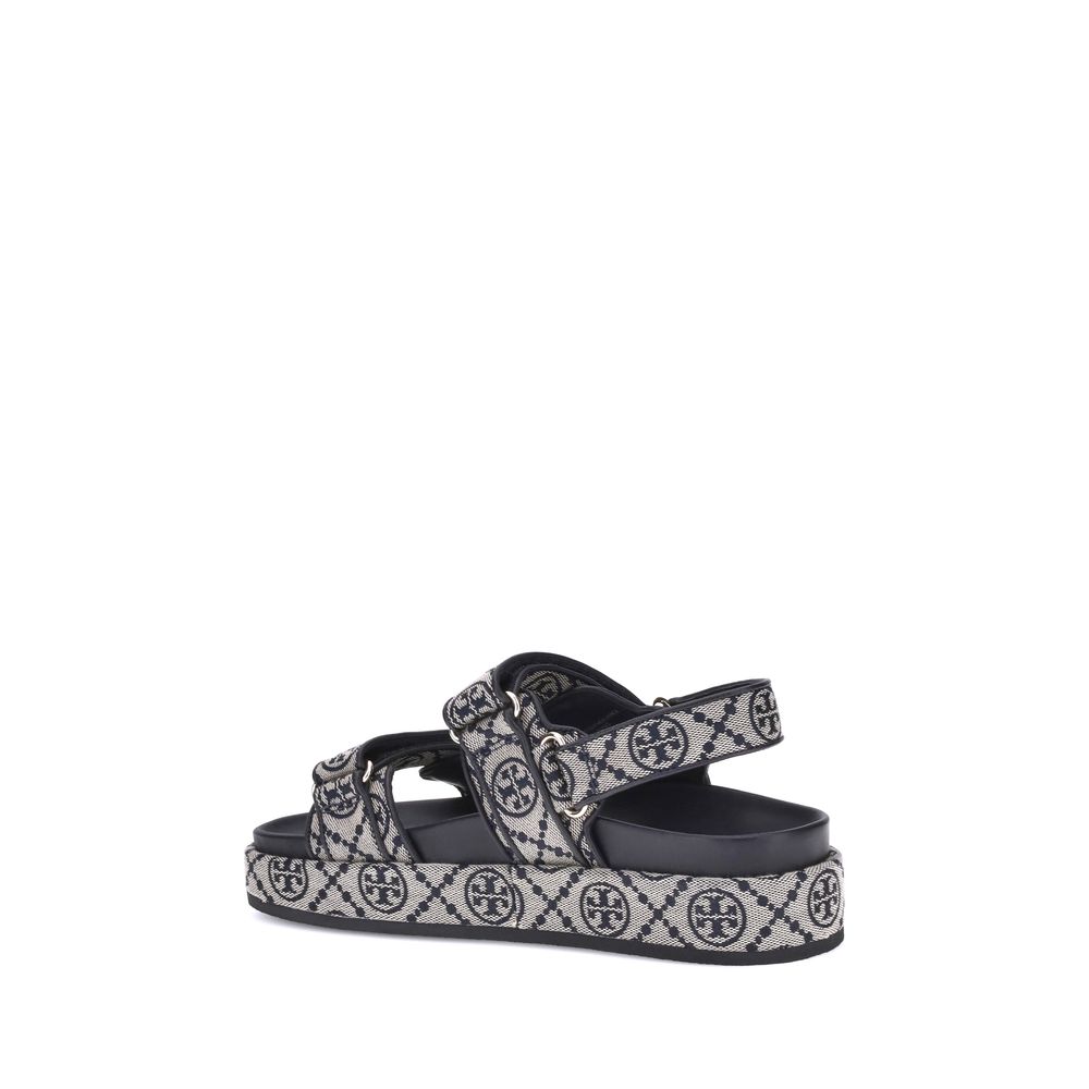 Tory Burch Blue Fabric Flat Sandals | Regal Royce