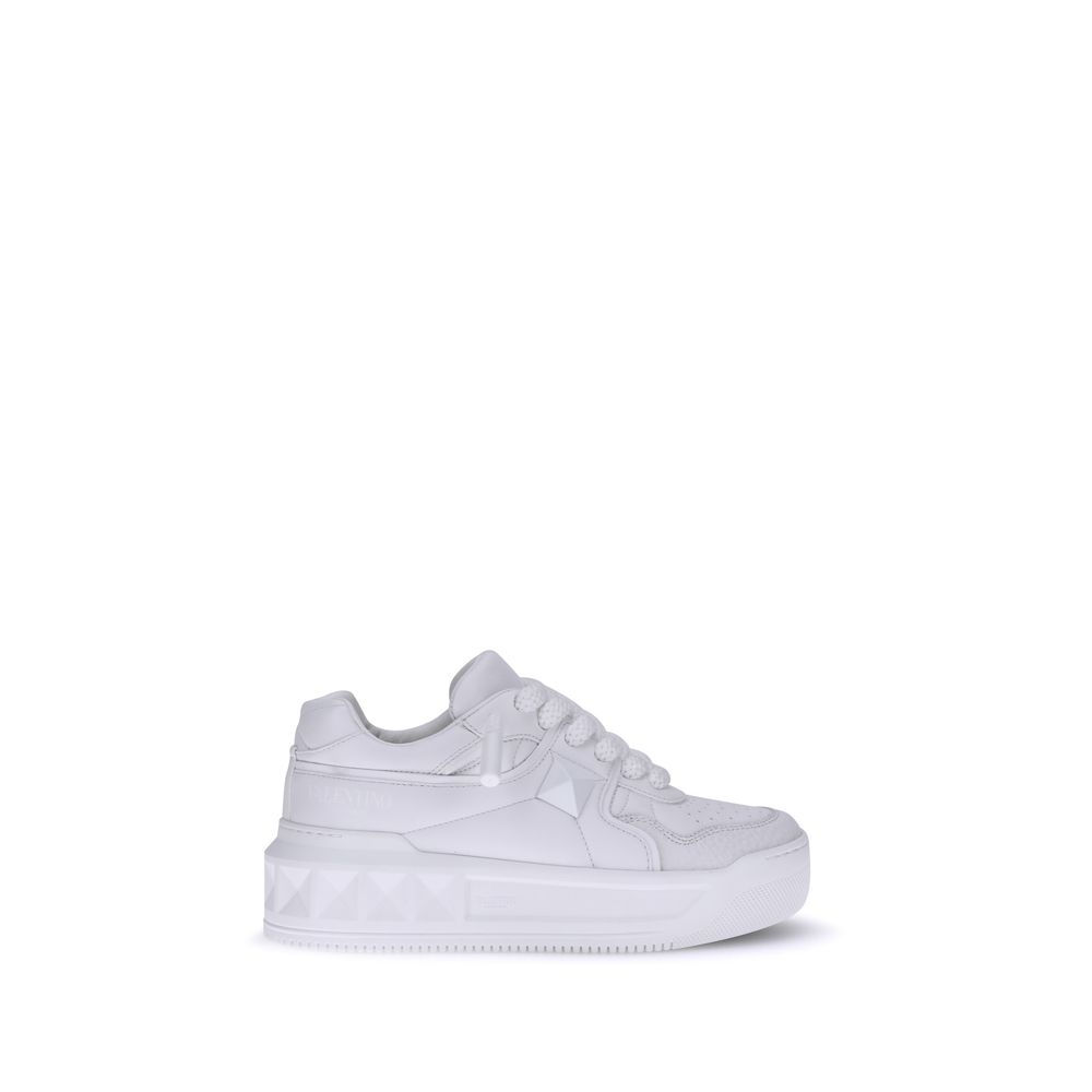 Valentino Garavani White Calf Leather Bos Taurus Chunky Sneakers | Regal Royce