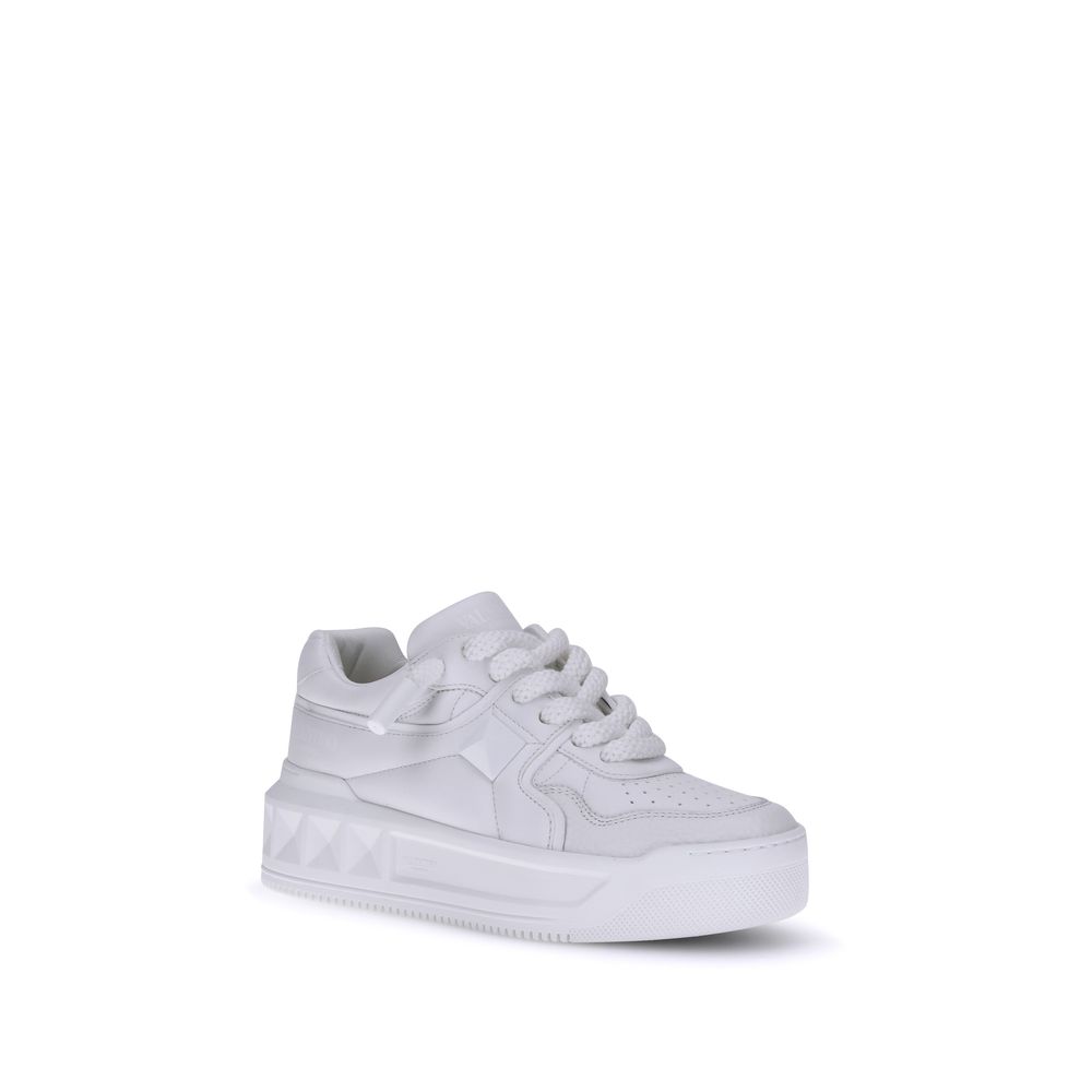 Valentino Garavani White Calf Leather Bos Taurus Chunky Sneakers | Regal Royce