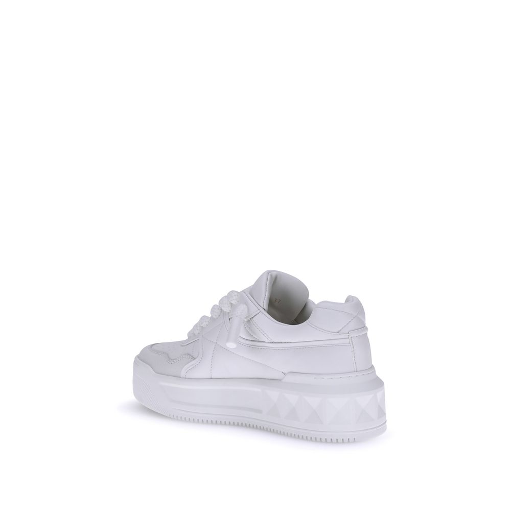 Valentino Garavani White Calf Leather Bos Taurus Chunky Sneakers | Regal Royce