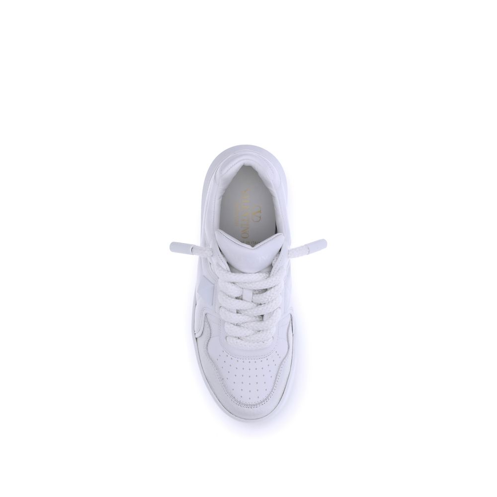 Valentino Garavani White Calf Leather Bos Taurus Chunky Sneakers | Regal Royce