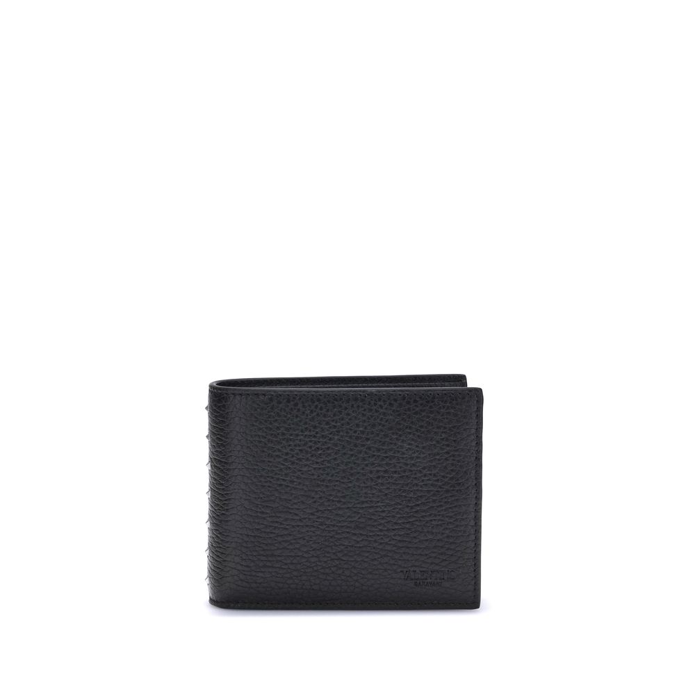 Valentino Garavani Black Calf Leather Bos Taurus Wallet | Regal Royce
