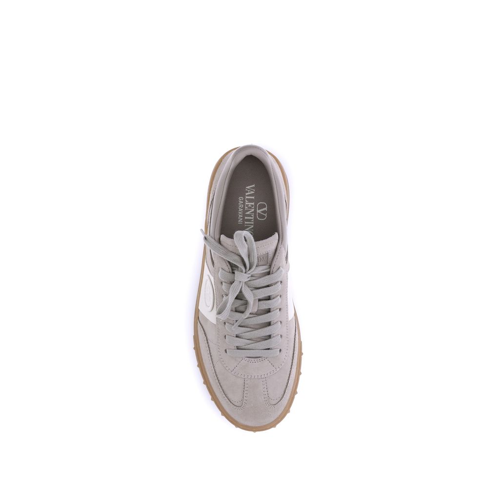 Valentino Garavani Beige Calf Leather Bos Taurus Low Top Sneakers | Regal Royce