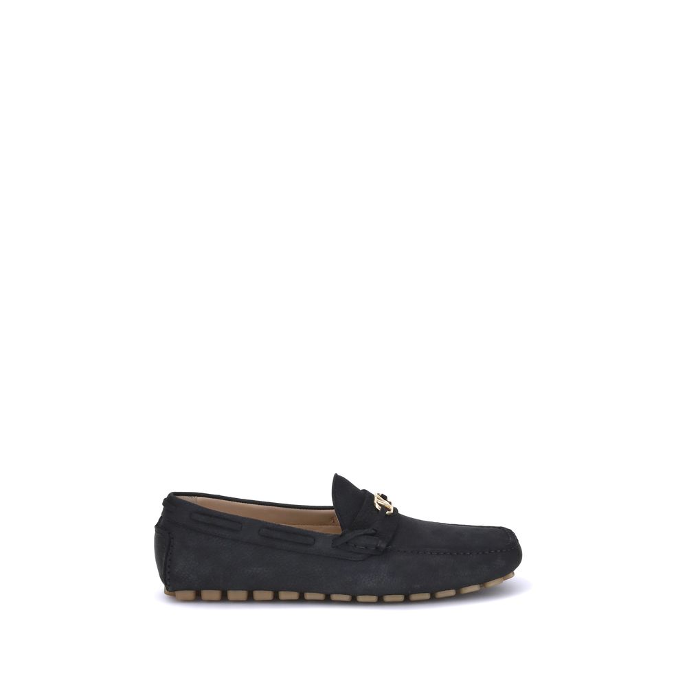 Valentino Garavani Black Rubber Slip-On Loafers | Regal Royce