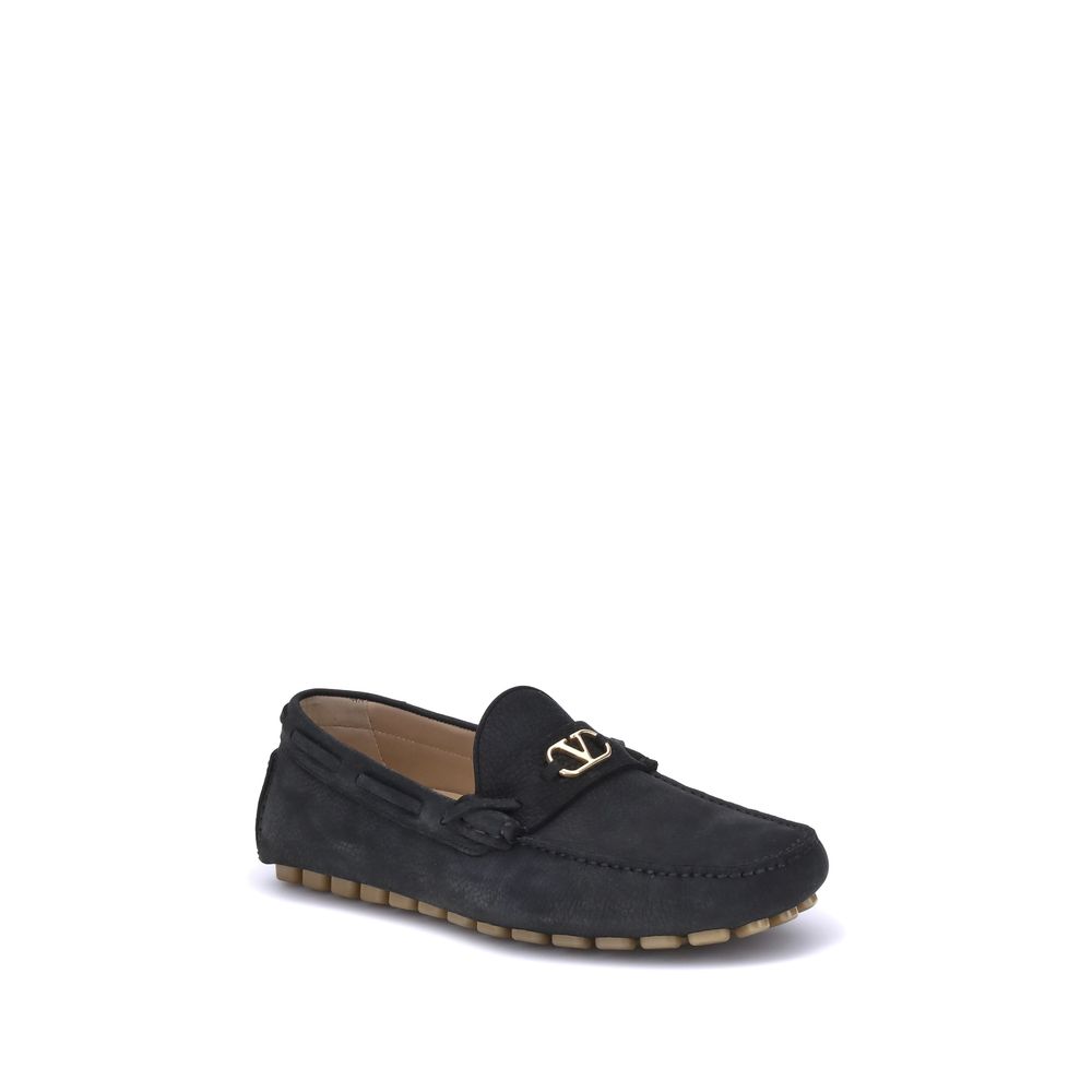 Valentino Garavani Black Rubber Slip-On Loafers | Regal Royce